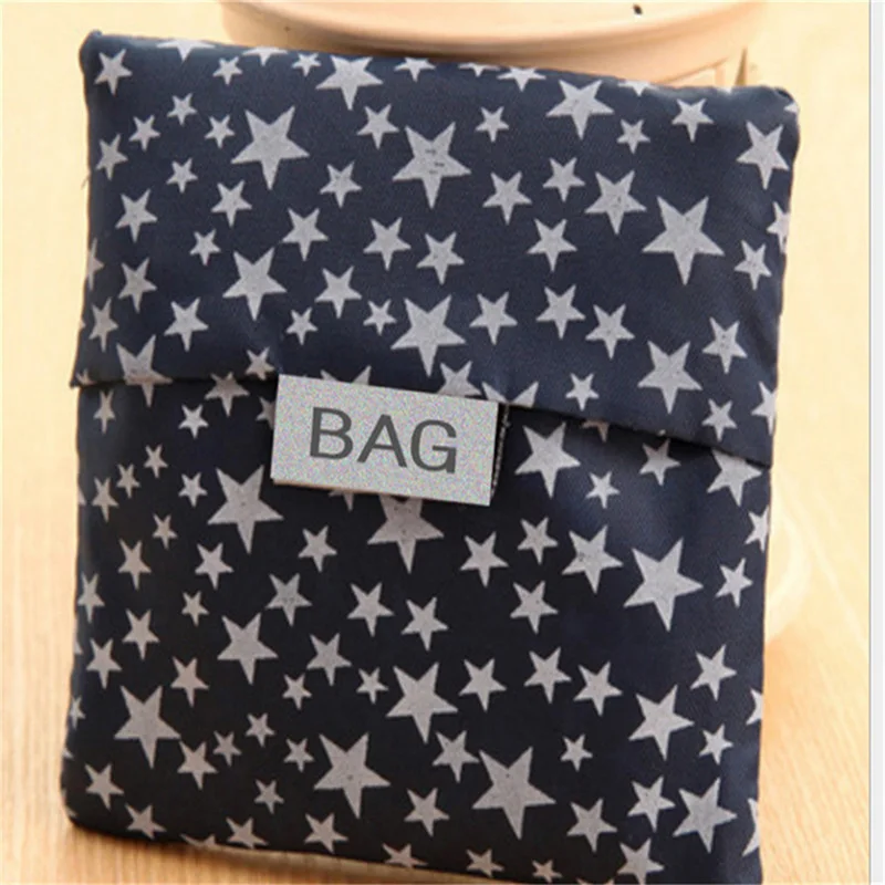 

New Hot Sale Fashion Printing Foldable Green Shopping Bag Tote Folding Pouch Handbags Convenient Large-Capacity Storage Bags