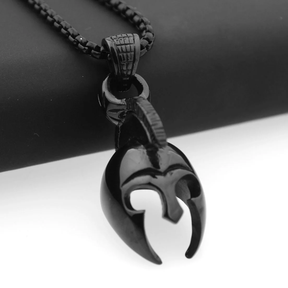Мужская Черная Подвеска из нержавеющей стали ожерелье цепочка спартанская маска