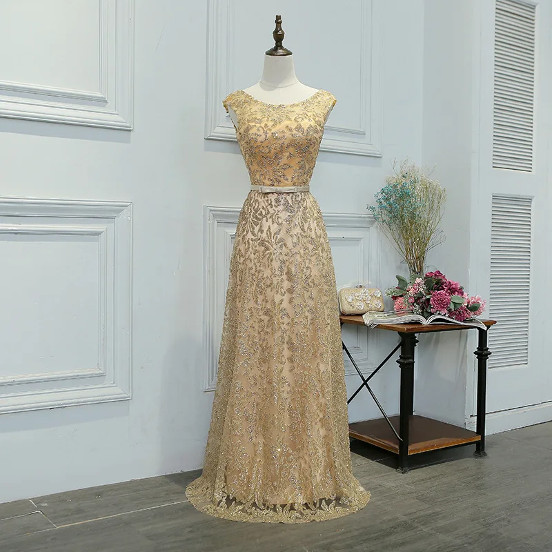 Винтажное Золотое вечернее платье шикарные платья для выпускного вечера 2019