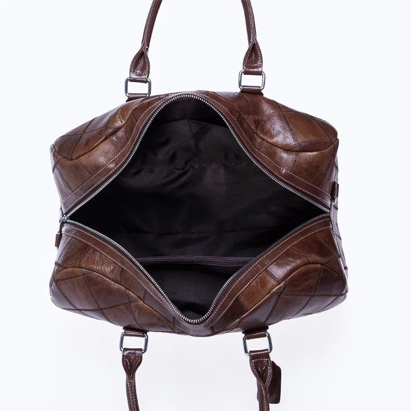 

Genuine leather cow skin large travel outdoor casual holdall bag vintage duffle bag for men