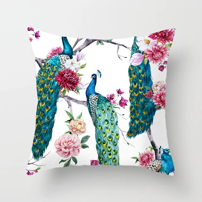 

Peacock Feather Pattern Decorative Cushions Pillowcase Polyester Cushion Cover Throw Pillow Sofa Decoration Pillowcover 40826