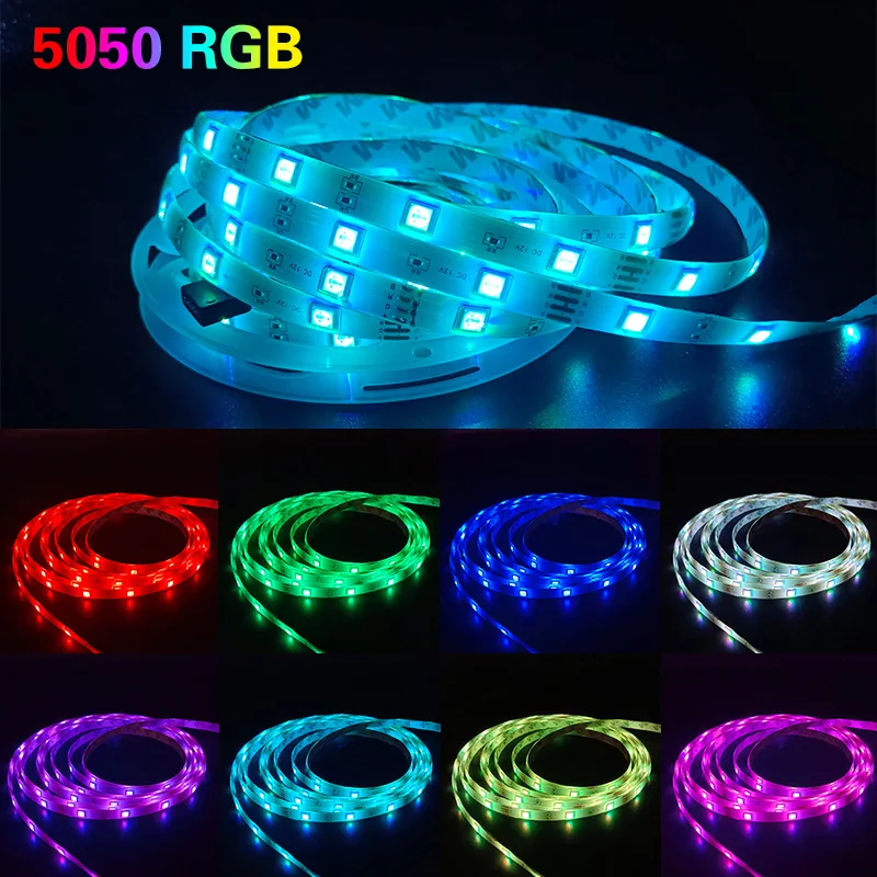 

20M Led Strip Light Bluetooth RGB SMD 5050 Led Lights Tape Flexible 30LEDs/M Waterproof LED Strip Ribbon for room and adapter