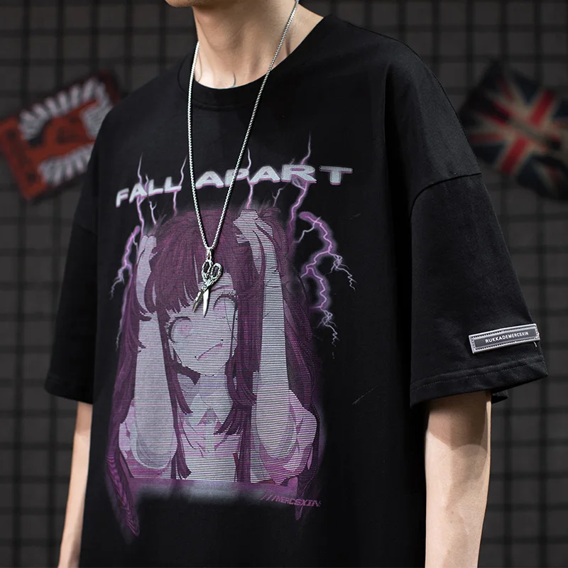 Готический Сейлор Мун печати для женщин Harajuku футболка Летняя Хлопчатобумажная