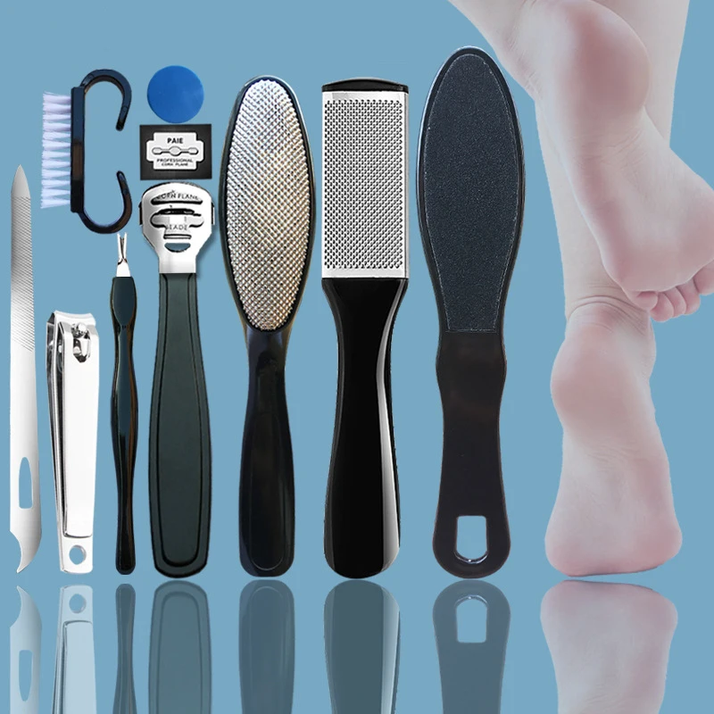 

10 In1 Professional Foot Care Kit Pedicure Tools Set Stainless Steel Foot Rasp Foot Dead Skin Remover Clean Pedicure Polish Tool