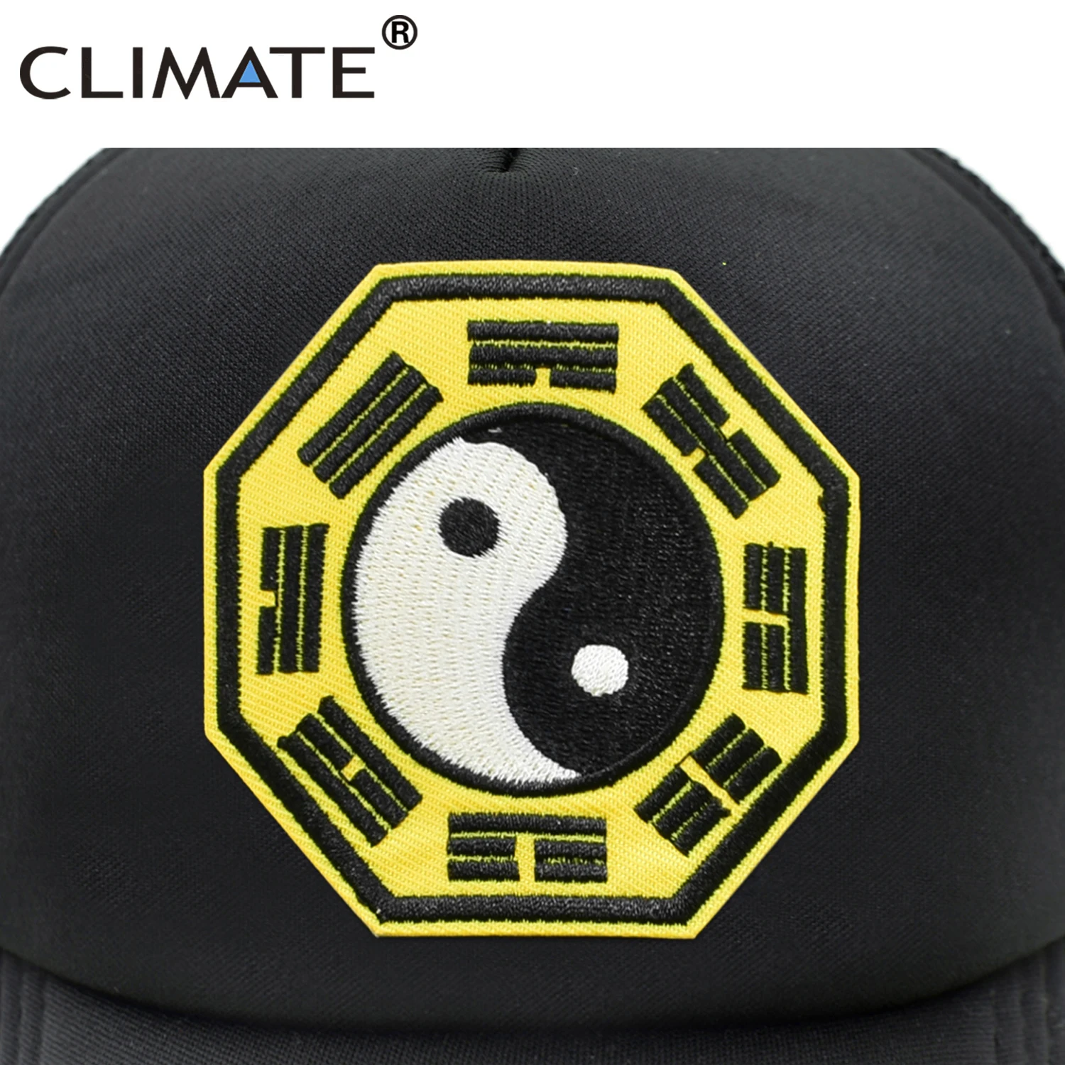 Колпачок CLIMATE Tai Chi Wushu для китайского мужчины черная крутая Кепка-тракер дышащая