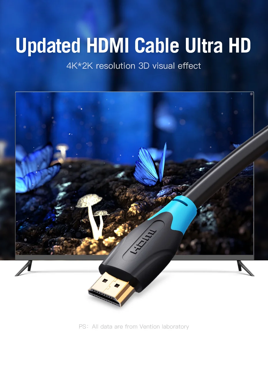 Vention HDMI кабель 4K HDR позолоченный папа-папа HDMI 2,0 V 1080P 3D для проектора PS3 HD lcd Apple tv компьютерный кабель HDMI