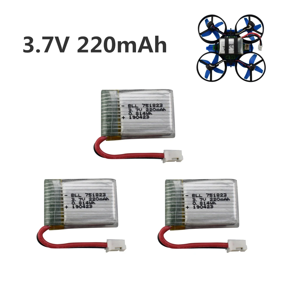 3 шт., 3,7 в, 220 мАч аккумулятор для E010, T36, NH010, F36, H36, литий-полимерный аккумулятор для HS210, GD65A, AT-66, 751823