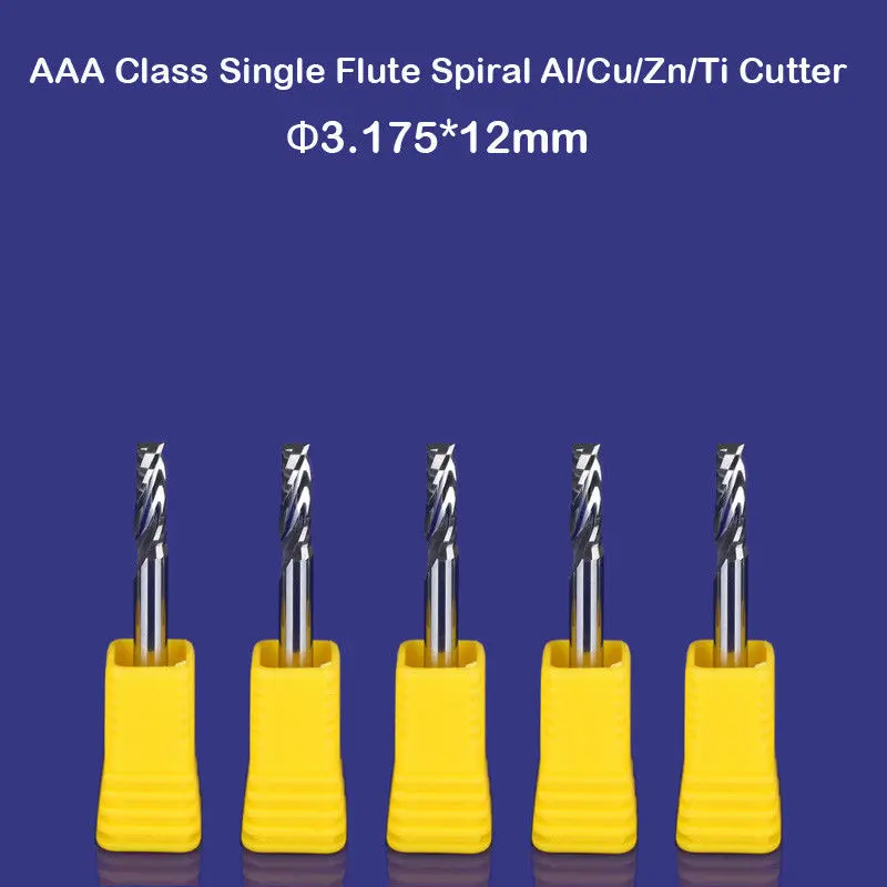 

5x Set Aluminum End Milling Single Flute CNC Router Cutting Bit 1/8 Shank Tool