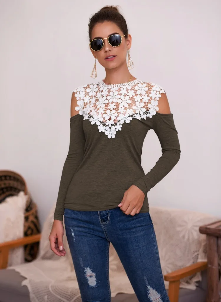 

plus size women gothic top long sleeve aesthetic shirts womens 2020 casual lace patchwork tshirt vintage thanksgiving 2020