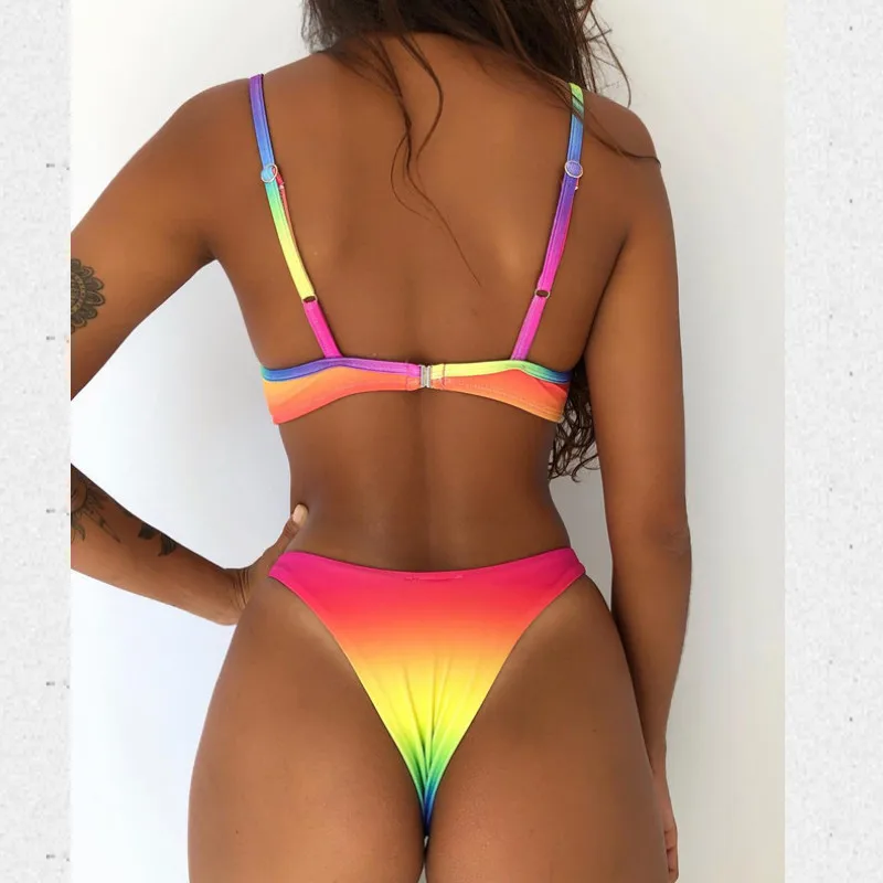 Купальник-бикини женский с чашками пуш-ап и листьями | Женская одежда