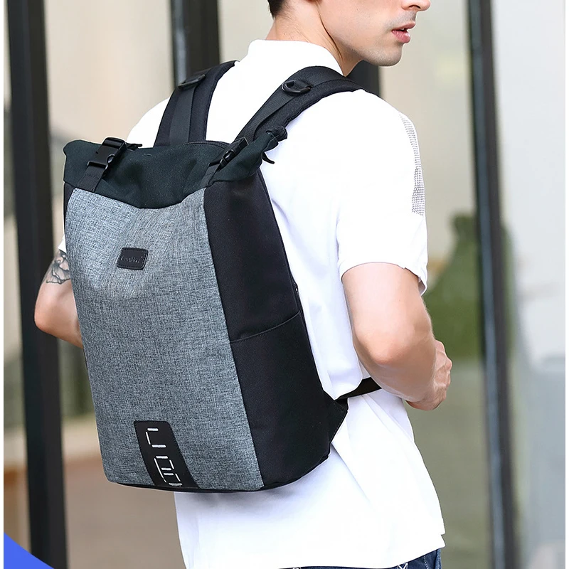 

REJS LANGT Men's Casual Backpack Laptop 15.6" Fashion School Backpacks for Teenagers Waterproof Travel Bag Nylon sac a dos