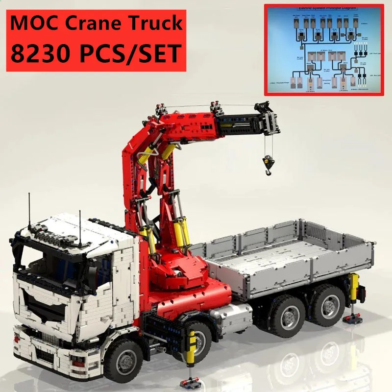 Новый RC Power Function Technic летучая мышь грузовик внедорожный спасательный кран MOC 8800