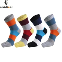 5 pairs five finger socks men combed cotton striped bright color harajuku happy short socks with toes%c2%a0street fashion sokken