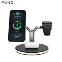 3 in 1 magnetic wireless charger stand for iphone 13 12 mini pro maxapple watch 25w fast charging dock station for airpods pro