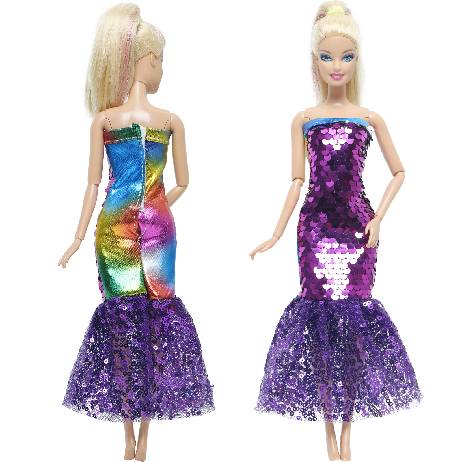 Модное Кукольное платье блестящее мини-платье с блестками наряд принцессы рыбий