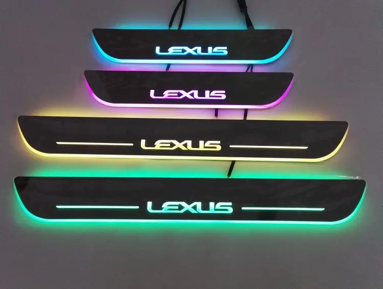 Lexus RX270 СВЕТОДИОДНЫЙ Красочный стример динамическая подсветка Руководство Добро пожаловать подсветка для подножки в комплекте порог для автомобиля