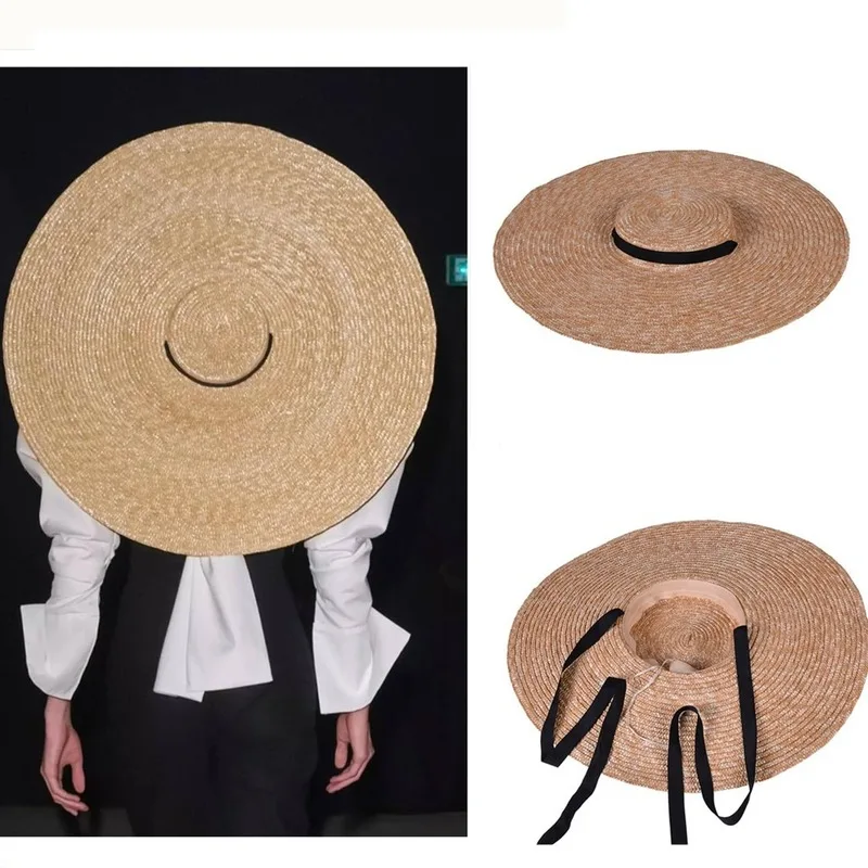 

Шляпа Соломенная женская, с широкими полями, летняя, соломенная