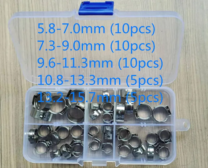 Трубный зажим высокого качества 40 шт. из нержавеющей стали 304 одиночные ушные