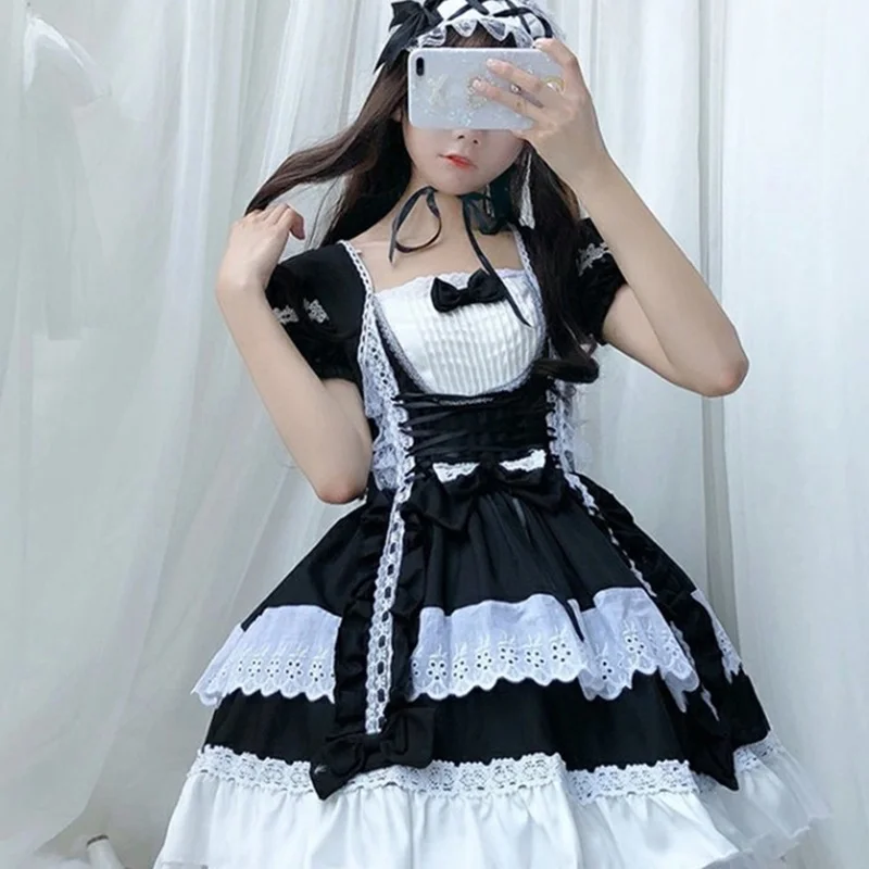 Женское готическое платье лолиты костюм на Хэллоуин японская винтажная юбка в