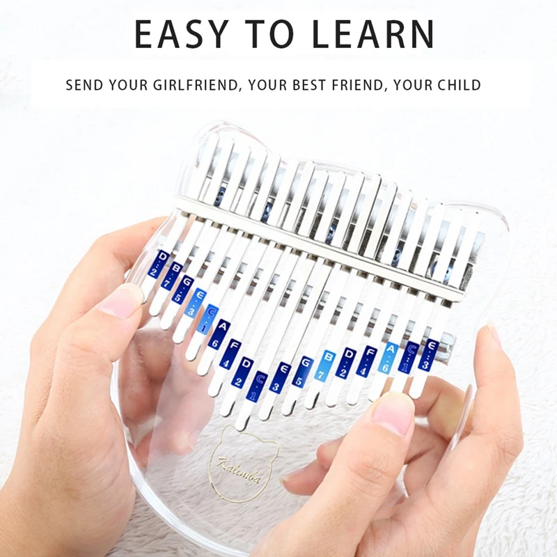 

17 Keys Thumb Piano High Quality Crystal Acrylic 17-Tone Karlimba Piano African Finger Piano Portable Musical Instrument