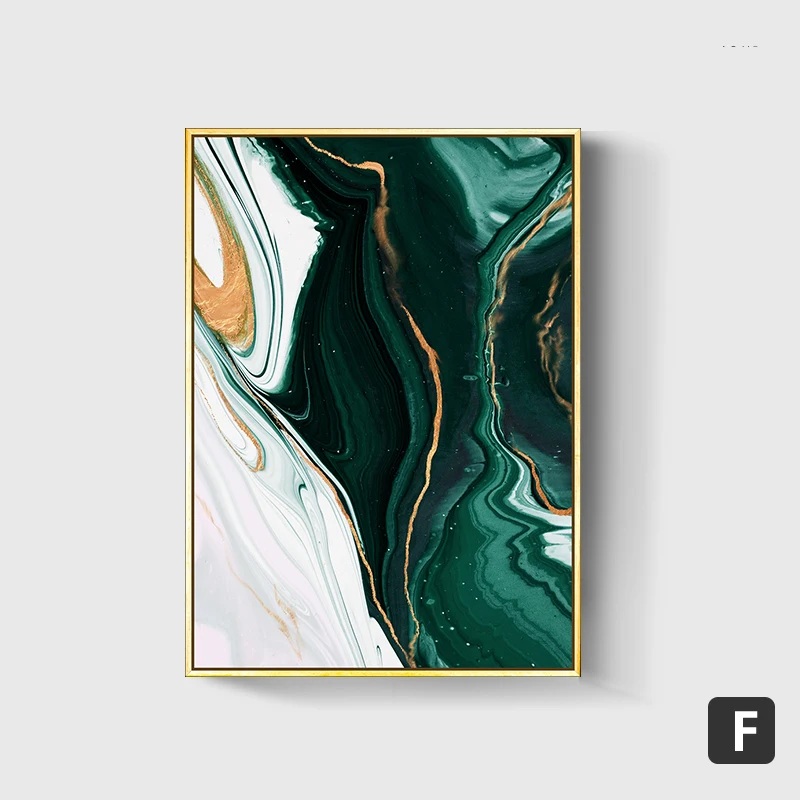 

Modern Abstract Gold foil lines Green Canvas Art Paintings For Living Room Bedroom Posters And Prints Wall Poster Home Decor