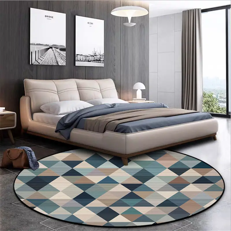 Коврик для гостиной европейский стиль круглый ковер с ромбовидным узором