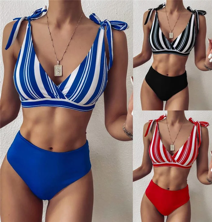 

New striped bikini for women in summer 2020