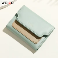brand designer pink candy color small wallets for women soft pu leather card holder purse ladies travel fashion purses female
