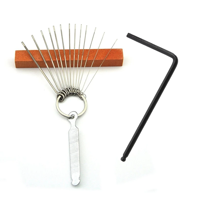 1 set Guitar Bridge Saddle Nut Files Set - with Circular Cross Section and Sand Paper Silver &amp 1pcs Truss Rod Adjustment | Спорт и