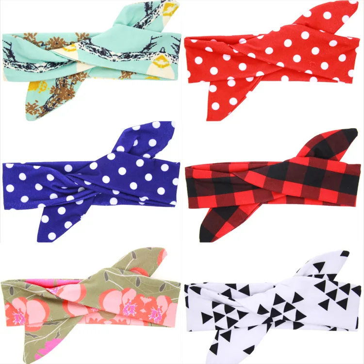 Повязка на голову с бантом для новорожденных мягкий хлопковый головной убор