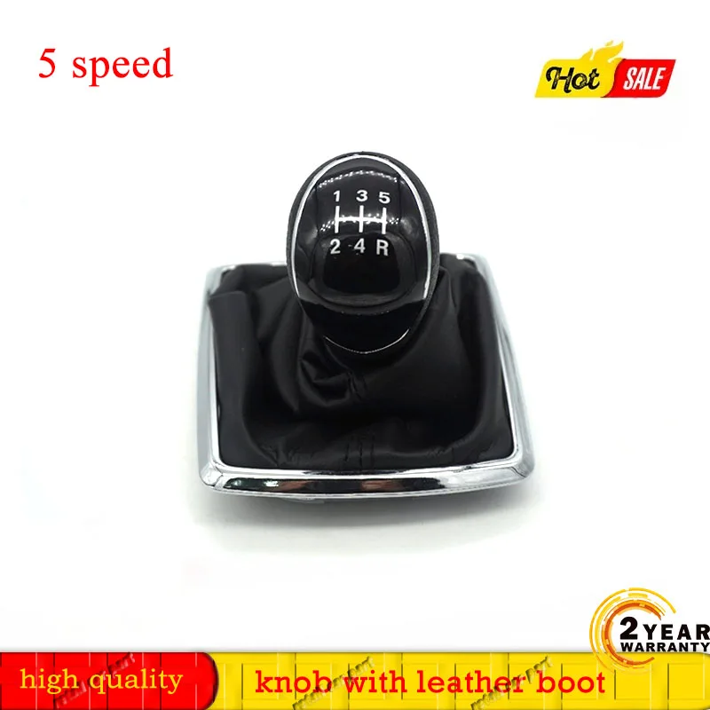 Fat 5 speed ручная ручка переключения передач с кожаной загрузкой для ford focus 2 mk2 2005 2006