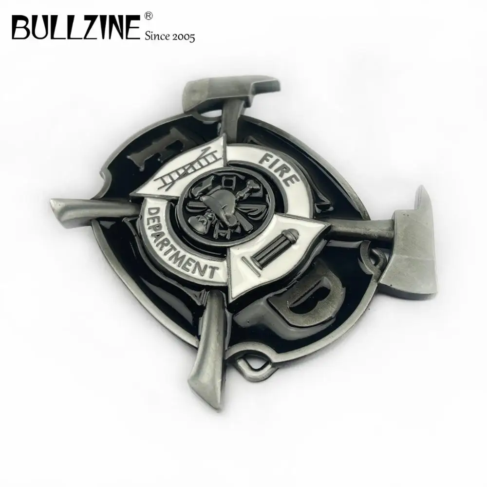 Пряжка для ремня Bullzine Fire fighter с Оловянным покрытием FP 02067 подходит шириной 4 см|fire