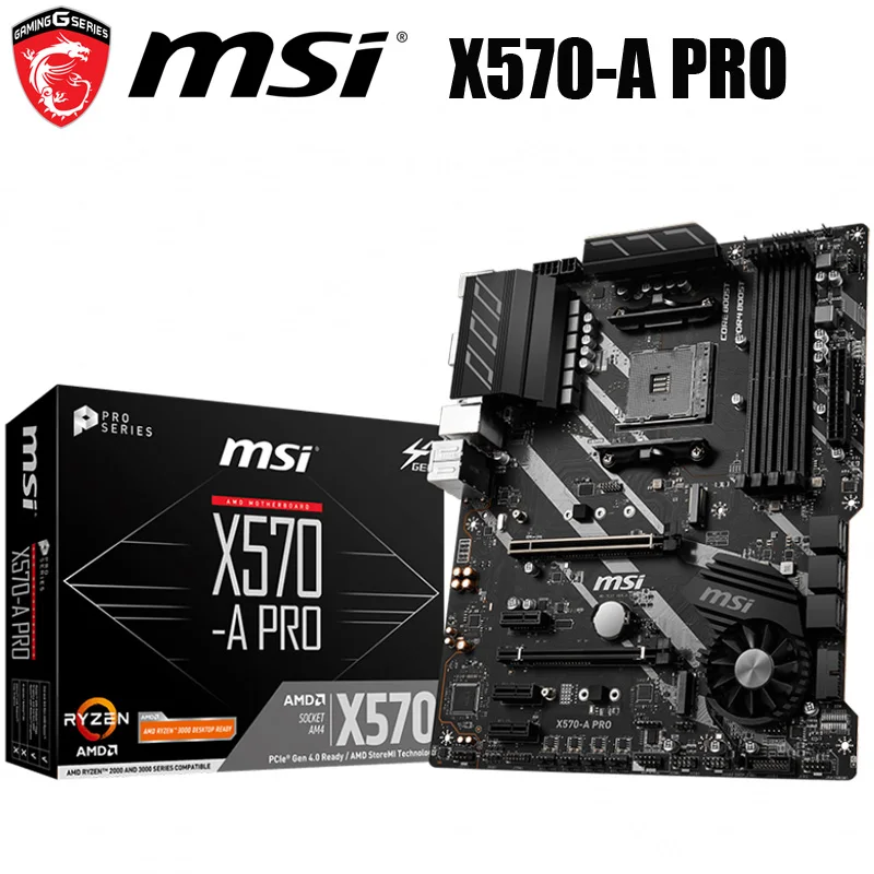 AM4 MSI X570 A PRO Motherbaord DDR4 1866 МГц AMD M.2 настольная Материнская плата R5 R7 R9 HDMI 128 ГБ