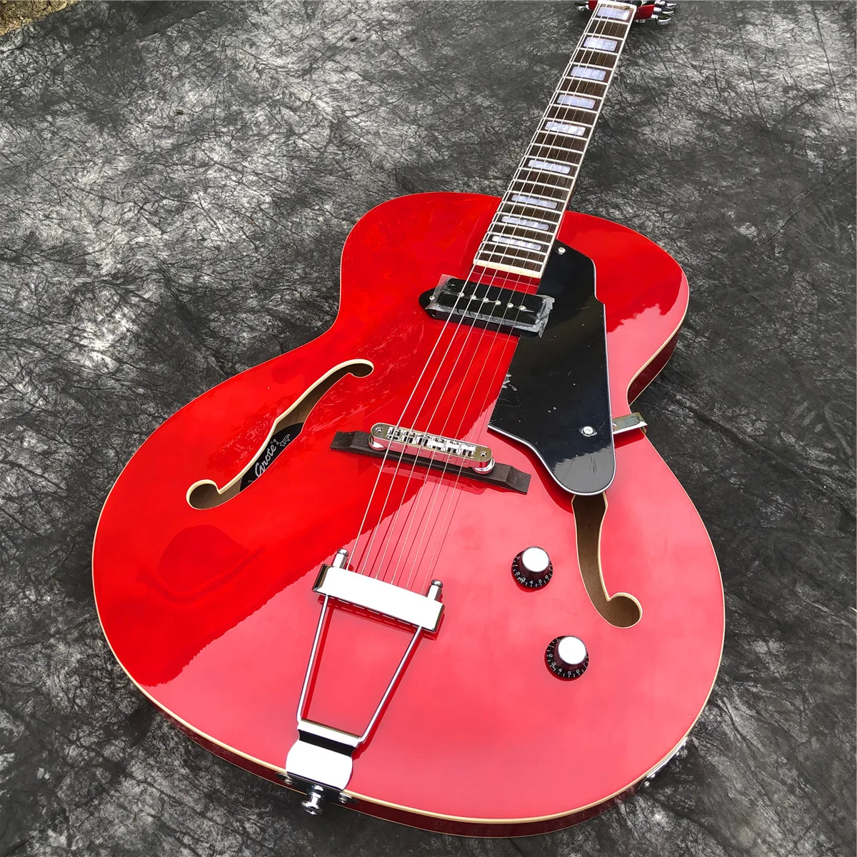 

GROTE Red Color Maple Wood Hollow Body Jazz Electric Guitar