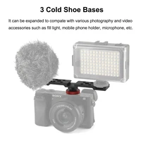 puluz three head hot shoe bracket mount selfie light microphone adapter hot shoe for camera photography sony
