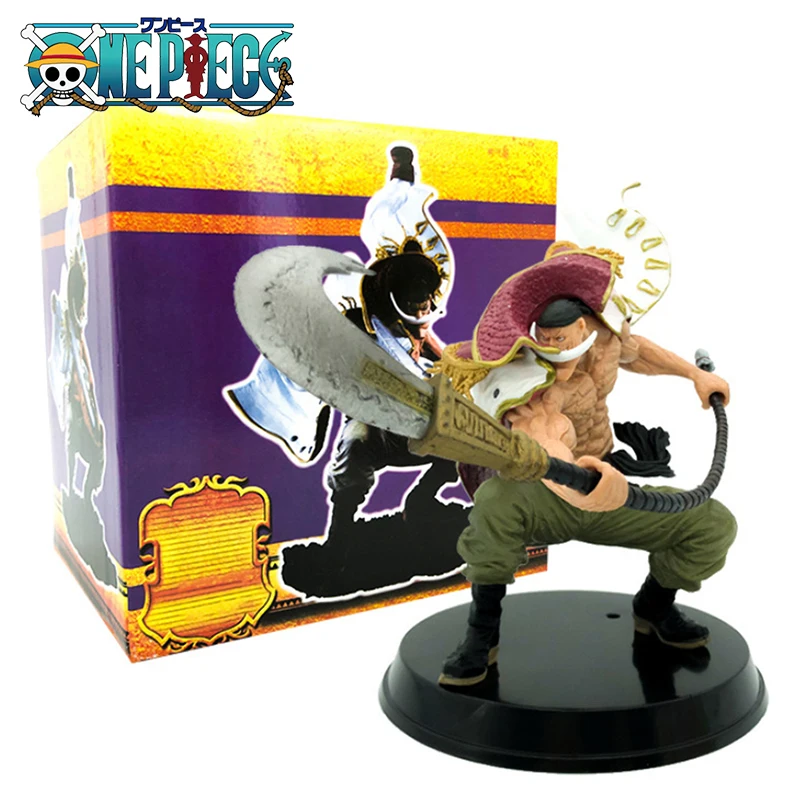 

16cm One Piece Anime Figure Four Emperors White Beard Fighting Position Collectible GK Model PVC Doll Action Figure Toys Gift