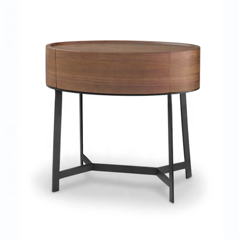 

Wooden Bedside Table Walnut Nightstand Solid Wood Table With Storage Drawer