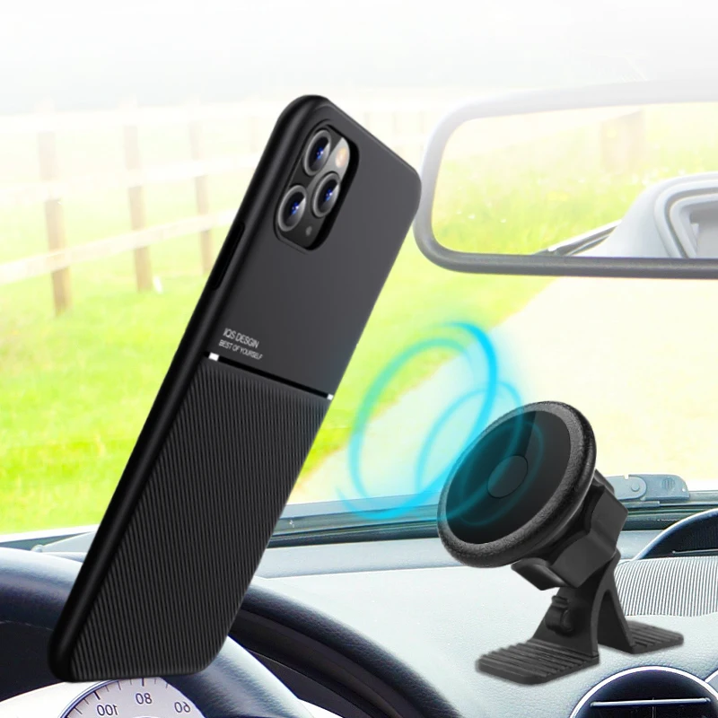 Magnetic Car Holder Phone Case For iPhone 11 Pro Max X XR XS 6 6S Plus 8 7 Soft Silicone Luxury Matte Back Cover |