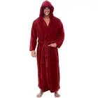 Фланелевый Халат с капюшоном для мужчин, плотный теплый халат, мужской халат, зимнее сверхдлинное кимоно, мужской банный халат, пижама 2021