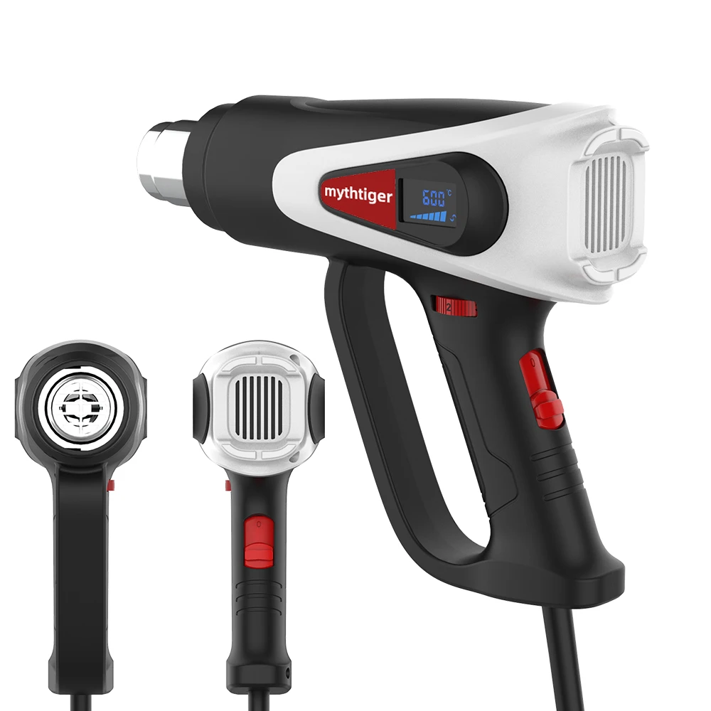 

Heat Gun 2000W Heavy Duty Hot Air Gun with 2-Temp Settings (60-650) for Shrinking PVC Crafts Stripping Paint Shrink Wrapping