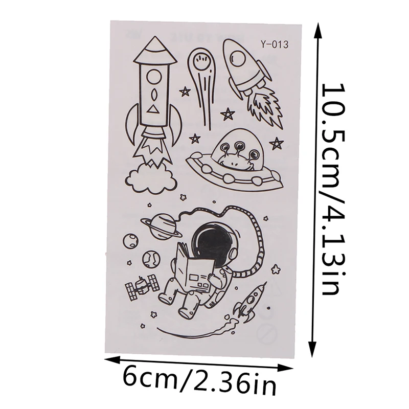 

Cute Christmas Glowing Tattoo Sticker Space Ship Decal Luminous Removable Decoration Body Art Cartoon Tattos