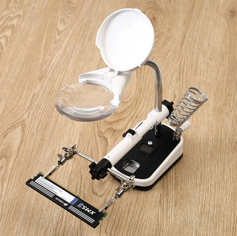 

3.5X 10X 5pcs LED Lights Table Lamp LED Illuminated Desk-top Welding Magnifier Magnifying Glass Cell Phone Circuit Board Repair