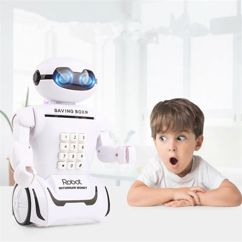 Креативный робот многофункциональная настольная лампа пароль Копилка украшение