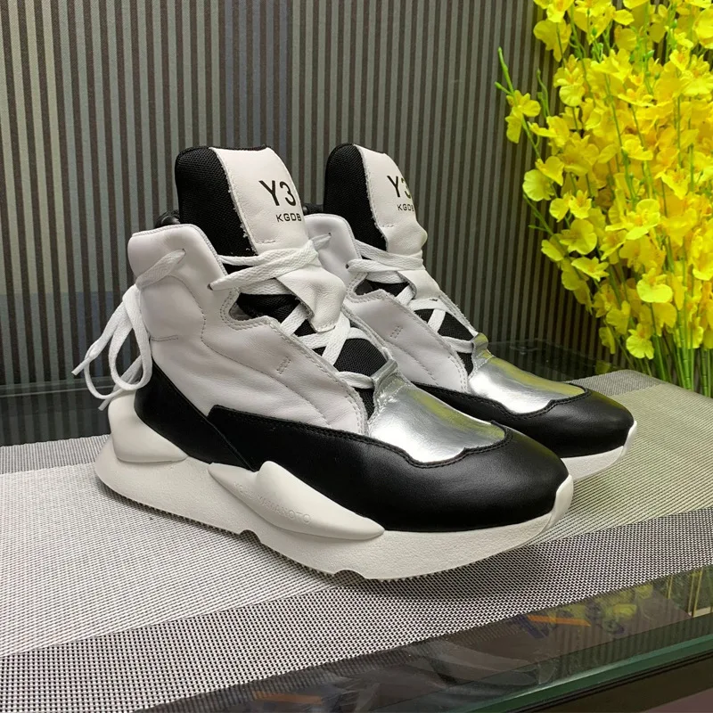 

Брендовые зимние женские кожаные кроссовки с высоким верхом и верхним слоем для мужчин, большая обувь для тренировок для мужчин