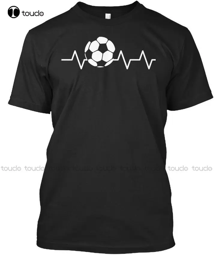 

New Fashion Summer New Design Cotton Male Tee Shirt Designing Footballer Heartbeat Standard Unisex Design T-Shirt