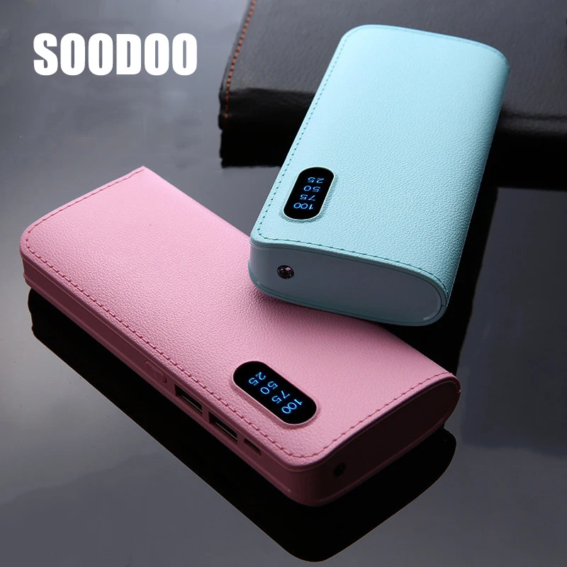 Soodoo 10000 мАч Внешний аккумулятор повербанк 2USB LED портативное зарядное устройство
