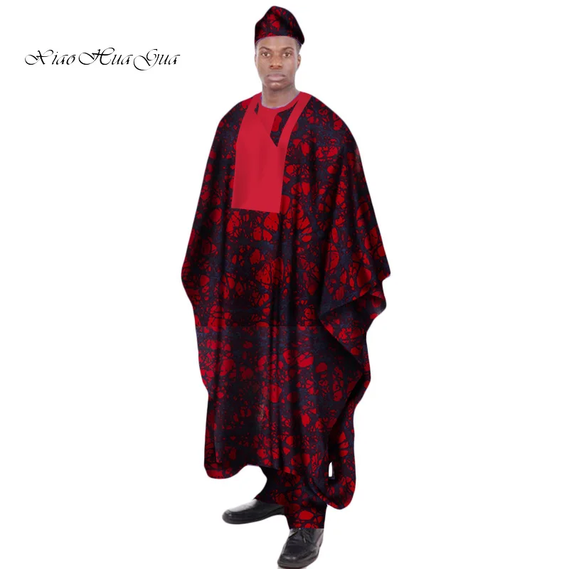 Африканская одежда для мужчин комплект из 3 предметов Африканский принт длинная