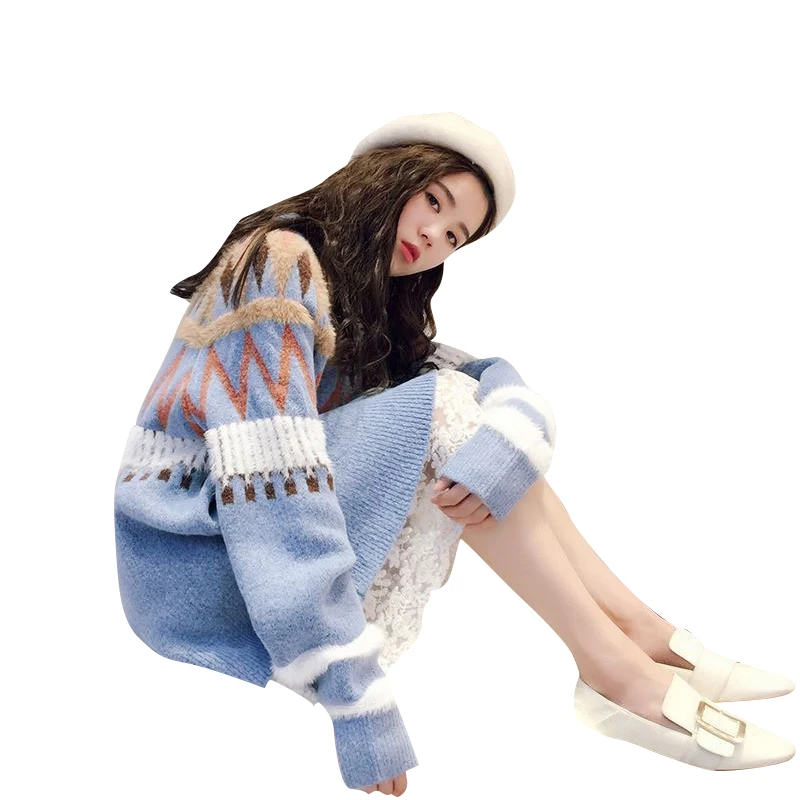 

Women's Dress Women Sweater Dress Autumn Winter New Mid-length knitting Dress A210