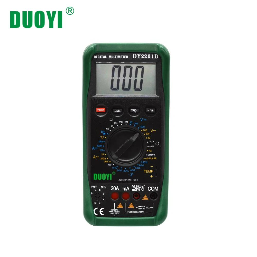 Цифровой Автомобильный Мультиметр DUOYI DY2201D с ЖК дисплеем и датчиком