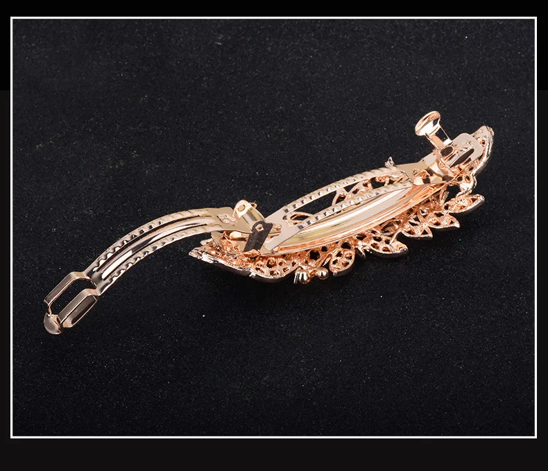 

[Rhinestone Series] Korean Style Flower Butterfly Alloy Spring Clip Headgear for Ladies Elegant and Fashionable Hair Accessories